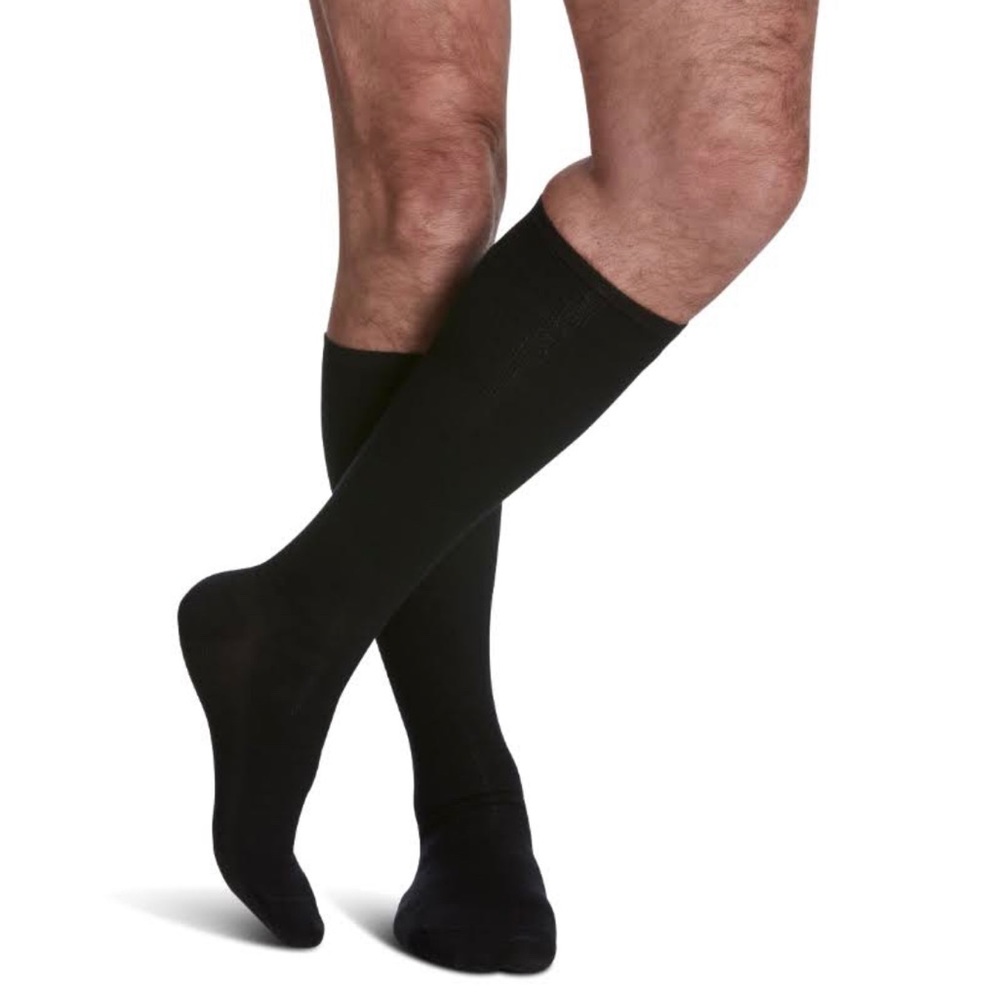 Sigvaris M/L Men Style Black Merino Wool Medical Knee-High Compression Socks